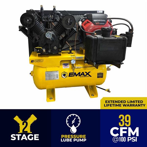 EMAX EGES2460ST 24HP 60 Gallon Gas Two Stage Air Compressor with Honda Engine