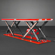 Load image into Gallery viewer, MechMaxx Stationary Electric Hydraulic Parallel Double Scissor Lift Table 3300lb Capacity, 108.3" x 31.5" Platform, 33.9" Lift Height, UL Certified Motor, ELT33P