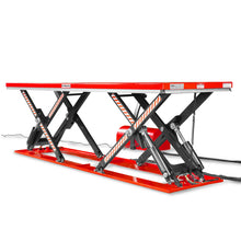 Load image into Gallery viewer, MechMaxx Stationary Electric Hydraulic Parallel Double Scissor Lift Table 3300lb Capacity, 108.3" x 31.5" Platform, 33.9" Lift Height, UL Certified Motor, ELT33P