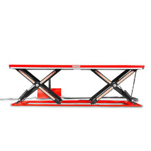 Load image into Gallery viewer, MechMaxx Stationary Electric Hydraulic Parallel Double Scissor Lift Table 3300lb Capacity, 108.3" x 31.5" Platform, 33.9" Lift Height, UL Certified Motor, ELT33P