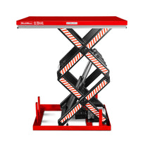 Load image into Gallery viewer, MechMaxx 4400 lb Capacity Stationary Electric Hydraulic Double Scissor Lift Table - 63" x 39.4" Platform, 70.1" Lift Height, UL Certified Motor, ELTD44L