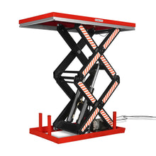 Load image into Gallery viewer, MechMaxx 4400 lb Capacity Stationary Electric Hydraulic Double Scissor Lift Table - 63" x 39.4" Platform, 70.1" Lift Height, UL Certified Motor, ELTD44L