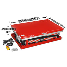 Load image into Gallery viewer, MechMaxx 4400lbs Capacity Stationary Electric Hydraulic Double Scissor Lift Table, 51.2" x 33.5" Platform, 70.1" Lift Height, UL Certified Motor, ELTD44