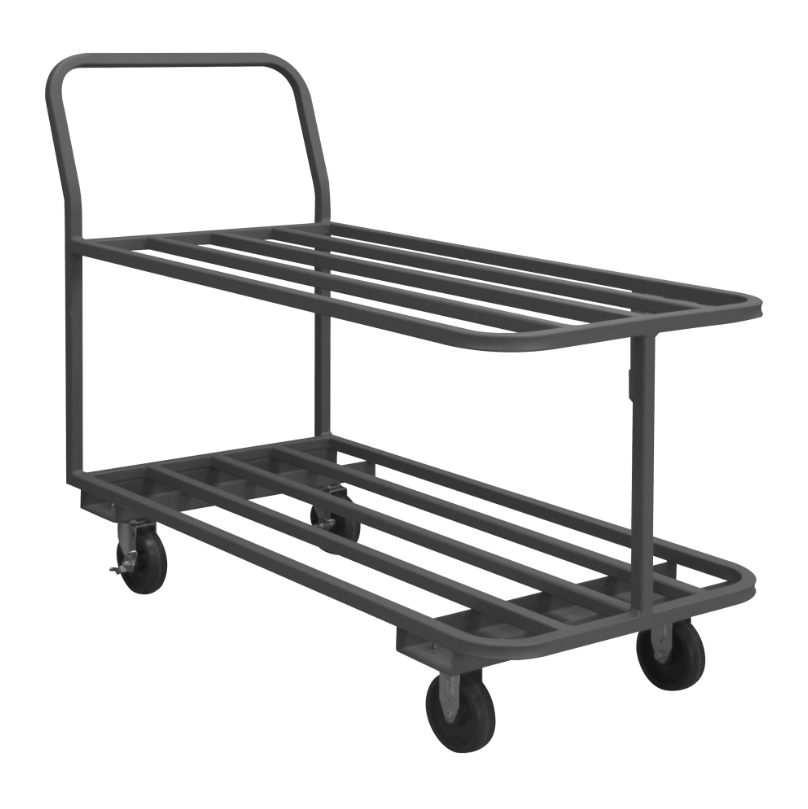 Durham EPTT184825PO95 Platform Truck, Flat Bar, 2 Shelves, 1400 Lbs. Capacity, 18 X 48