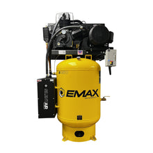 Load image into Gallery viewer, EMAX ESPR15V120Y3-208 Silent Air Industrial 15HP Air Compressor – 38 CFM, 3-Phase 208V, 120-Gal Vertical, Pressure Lube Pump, Auto Drain &amp; Aftercoolers