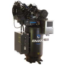 Load image into Gallery viewer, EMAX EVW10V080V3-460 Hydro SMART AIR® 10HP Silent Air Compressor – 38 CFM, 3 Phase 460V, 80 Gallon, 2-Stage Pressure Lubricated Pump, Water-Cooled, 100% Duty Cycle, WiFi PLC Controls