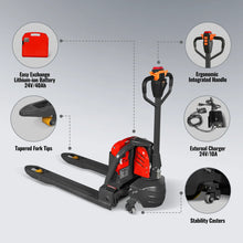 Load image into Gallery viewer, MechMaxx 3300lbs Lithium-ion Electric Pallet Jack, 45"x27" Fork, 24V 40Ah Removable Battery, Walkie Type Truck, LPT33
