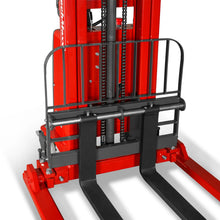 Load image into Gallery viewer, MechMaxx 3300lbs Semi-Electric Straddle Stacker, 138" Lift, Adjustable Legs &amp; Forks, S33-138S