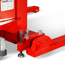 Load image into Gallery viewer, MechMaxx 3300lbs Semi-Electric Straddle Stacker, 138" Lift, Adjustable Legs &amp; Forks, S33-138S