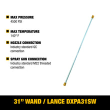 Load image into Gallery viewer, DEWALT 31" Quick Connect Spray Wand, 4500 PSI, Pressure Washer Wand 80174