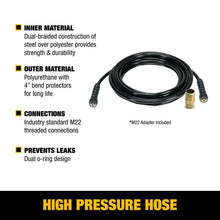 Load image into Gallery viewer, DEWALT 5/16" x 40' 3700 PSI Pressure Washer Hose, M22 x M22 with Adaptor - 80491