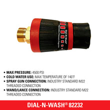 Load image into Gallery viewer, Simpson Dial-N-Wash® 82232 Adjustable Pressure Regulator, 4500 PSI, M22 Gun &amp; Wand Connections, Cold Water