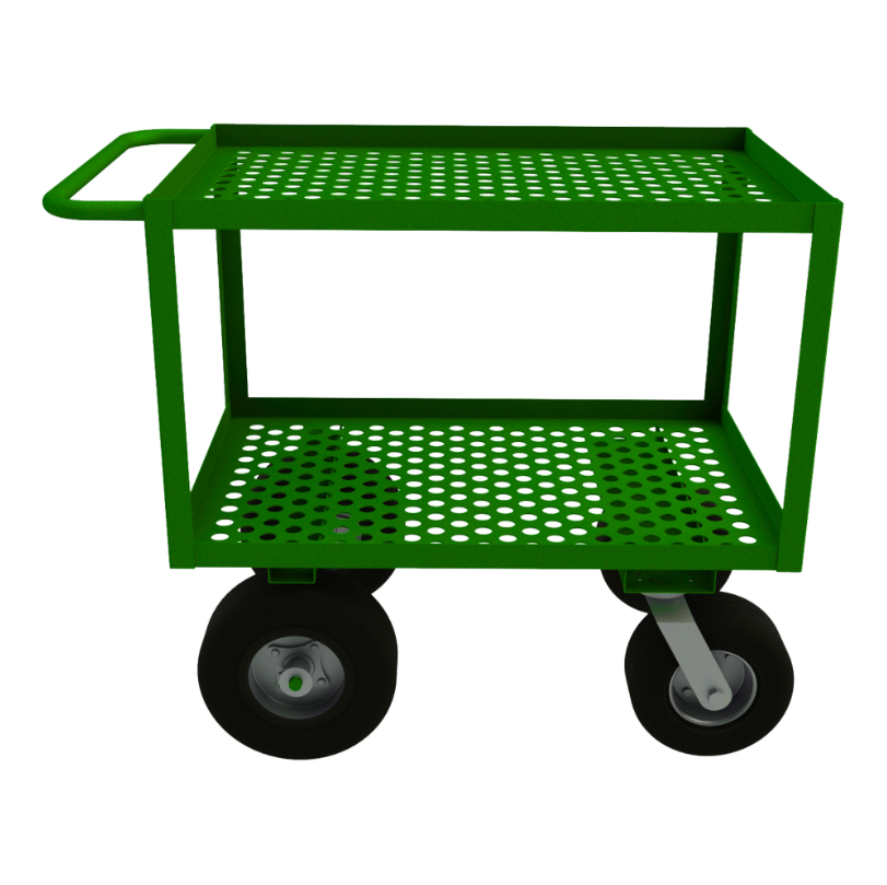 Durham GC-2436-2-10/12PN-83T Garden Cart, 2 Perforated Shelves, 24-1/4 X 42-1/4 X 35