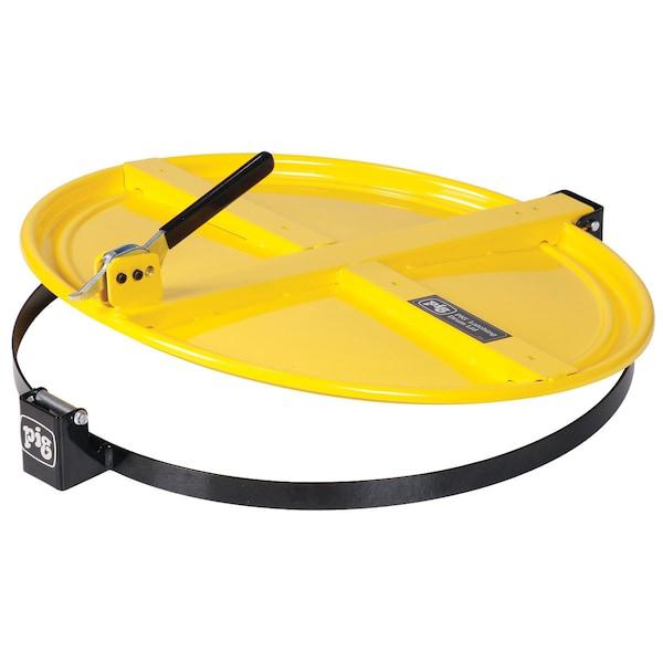 Pig Latching Drum Lid For 55 Gallon Drum, Yellow