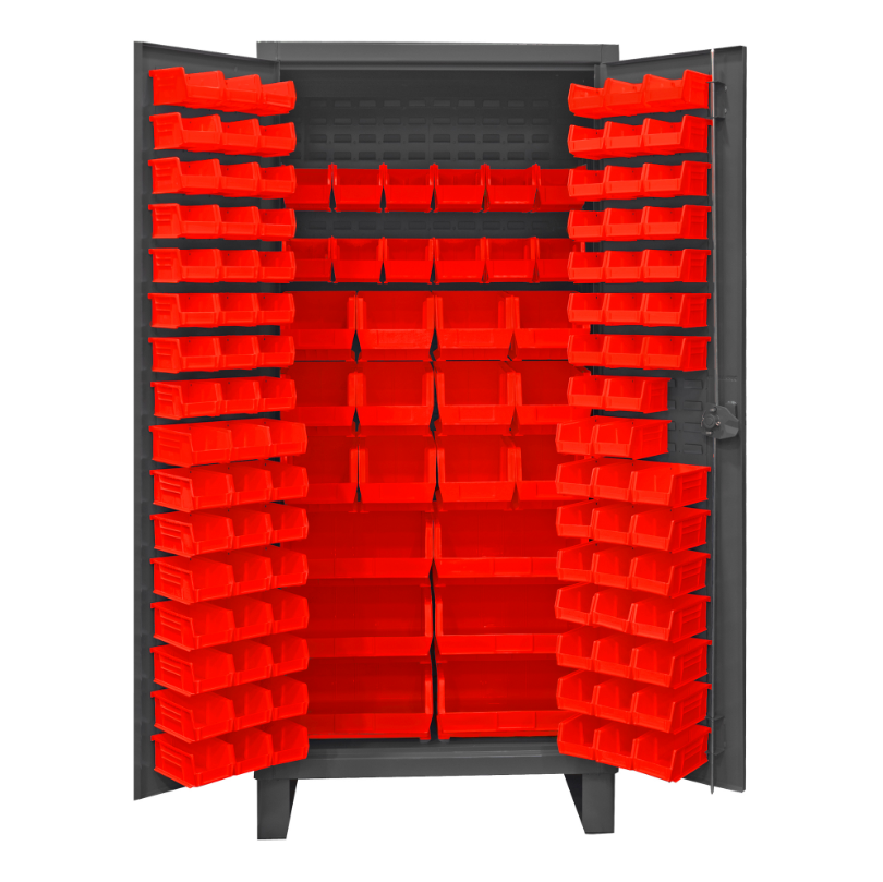 Durham HDC36-126-1795 Cabinet, 12 Gauge, 126 Red Bins, 36 X 24 X 78