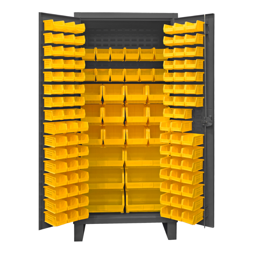 Durham HDC36-126-95 Cabinet, 12 Gauge, 126 Yellow Bins, 36 X 24 X 78