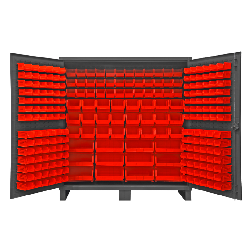 Durham HDC72-240-1795 Cabinet, 12 Gauge, 240 Red Bins, 72 X 24 X 78