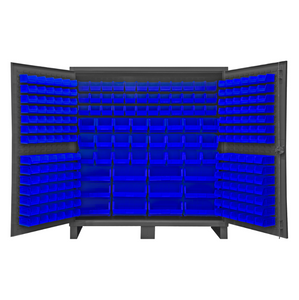 Durham HDC72-240-5295 Cabinet, 12 Gauge, 240 Blue Bins, 72 X 24 X 78