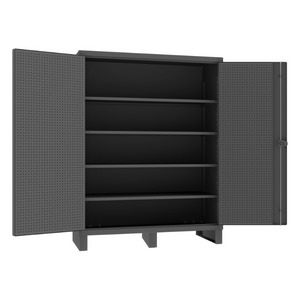 Durham HDCP246078-4S95 Pegboard Cabinet, 12 Gauge, 4 Adjustable Shelves, 60 X 24 X 78