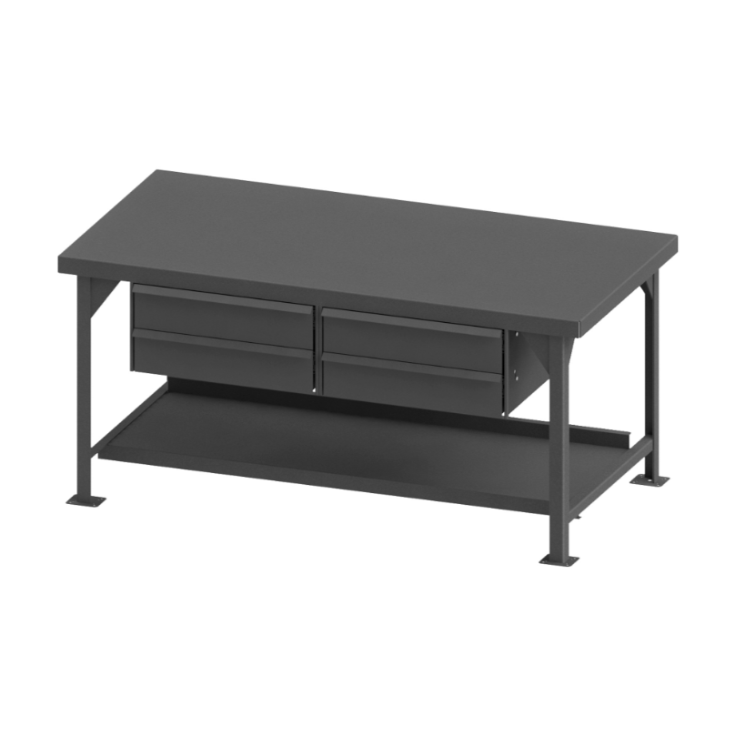 Durham HDWB36724DR95 Heavy Duty Workbench, Steel, 4 Drawers, 72 X 36