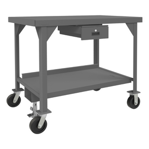 Durham HDWBMFL-3060-6PH-177-95 Heavy Duty, Mobile Workbench With Floor Lock, 1 Drawer, 60 X 30