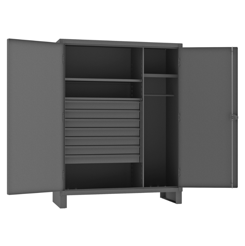 Durham HDWC244878-7M95 Wardrobe Cabinet, 3 Shelves, 7 Drawers, Hanger Bar, 48 X 24 X 78