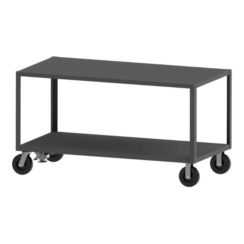 Durham HET-3072-2-5K-FLNH-95 Heavy Duty Service Truck, 2 Shelves, 30 X 72, No Handle, 5000 Lbs. Capacity, Floor Lock