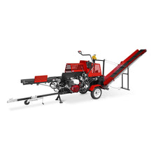 Load image into Gallery viewer, MechMaxx Honda GX390 Engine Firewood Log Splitter Processor with Conveyor, 20ton Splitting Force 22.5" x 15" Log Capacity, 18" Chainsaw, HLS20