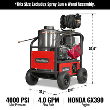 Load image into Gallery viewer, MechMaxx 4000 PSI 4 GPM HONDA E-Start Engine Hot Water Pressure Washer with Hose Reel, HPW40H