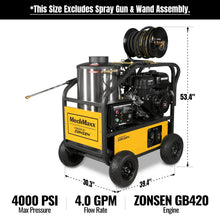 Load image into Gallery viewer, MechMaxx 4000 PSI 4 GPM ZONSEN E-Start Engine Hot Water Pressure Washer with Hose Reel, HPW40D