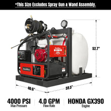 Load image into Gallery viewer, MechMaxx 4000 PSI 4 GPM HONDA E-Start Engine Hot Water Pressure Washer Skid Mounted with 175 Gal Tank, HPW40HT