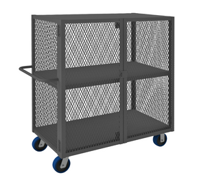 Durham HTL-2448-DD-2-6PU-95 Mesh Truck, 1 Fixed Shelf, 1 Base Shelf, 24 X 48, 2000 Lbs. Capacity