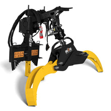 Load image into Gallery viewer, MechMaxx 59" Multi-purpose Hydraulic Rotating Log Grapple For Mini Skid Steer, 1500lbs Lift Capacity, 360° Rotational Ability