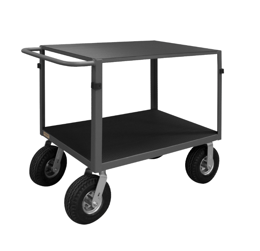 Durham IC243610PN95 Instrument Cart, 2 Shelves, 24 X 36, 4 Bumper Corners, Wood Panel