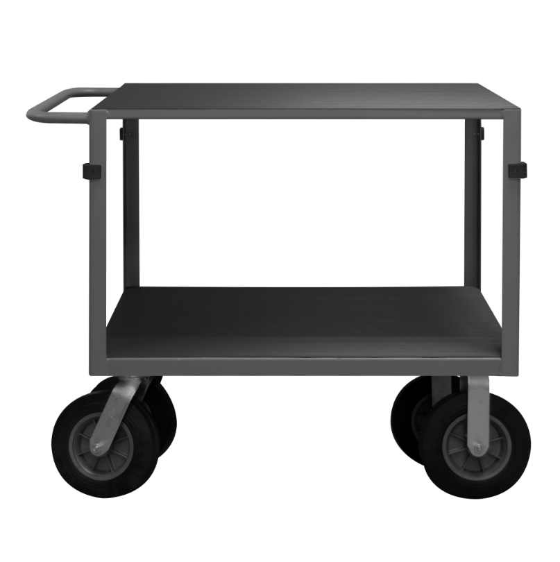 Durham IC243610SPN95 Instrument Cart, 2 Shelves, 24 X 36, 4 Bumper Corners, Wood Panel