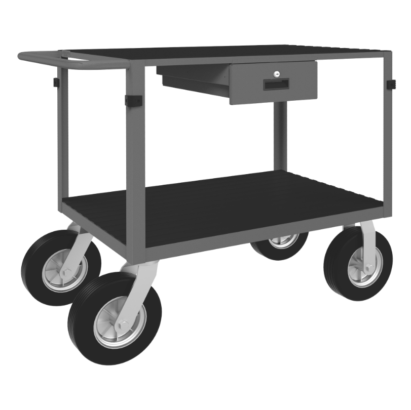 Durham IC24361DR10SPN95 Instrument Cart, 2 Shelves, 24 X 36, 4 Bumper Corners, 1 Drawer