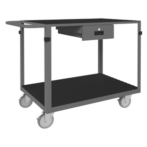 Durham IC24361DR5PU95 Instrument Cart, 2 Shelves, 24 X 36, 4 Bumper Corners, 1 Drawer