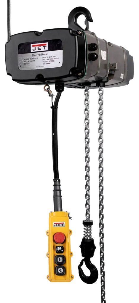 Jet Tools - BLVS100-070 1T Electric Hoist 70' Lift 1PH