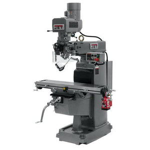 Jet Tools - JTM-1050EVS2/230 Mill With 3-Axis Newall DP700 DRO (Knee) With X and Y-Axis Powerfeeds and Air Power