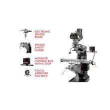 Load image into Gallery viewer, Jet Tools - ETM-949 Mill with 3-Axis ACU-RITE 203 (Knee) DRO and X, Y, Z-Axis JET Powerfeeds and USA Powered Draw Bar