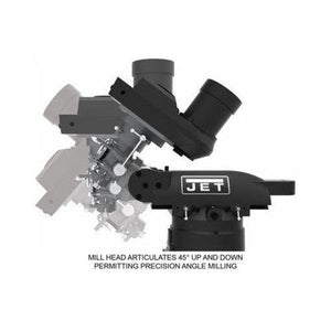 JPW ETM-949 Mill with 3-Axis Newall DP700 (Quill) DRO and X, Y, Z-Axis JET Powerfeeds and USA Powered Draw Bar