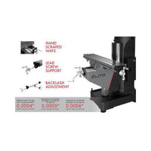 Load image into Gallery viewer, JPW ETM-949 Mill with 3-Axis Newall DP700 (Quill) DRO and X, Y, Z-Axis JET Powerfeeds and USA Powered Draw Bar