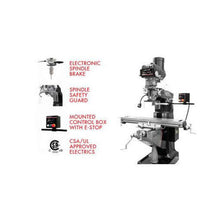 Load image into Gallery viewer, JPW ETM-949 Mill with 3-Axis Newall DP700 (Quill) DRO and X, Y, Z-Axis JET Powerfeeds and USA Powered Draw Bar