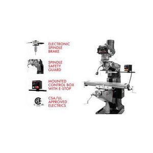 JPW ETM-949 Mill with 3-Axis Newall DP700 (Quill) DRO and X, Y, Z-Axis JET Powerfeeds and USA Powered Draw Bar