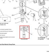 Load image into Gallery viewer, Graco L220SS Dura-Flo 900 (220 cc) Lower, Stainless Steel, Severe-Duty Rod and Cylinder, 3 UHMWPE/2 PTFE Packings - highlighted in parts diagram
