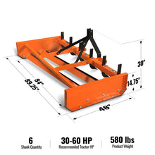 Load image into Gallery viewer, MechMaxx 84" Heavy Duty Land Leveler Land Plane Scraper Grader with Shanks 3 Point Hitch, LP84