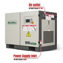 Load image into Gallery viewer, MechMaxx 10HP Rotary Screw Air Compressor - 32 CFM, 116 PSI, 230V 3-Phase | Industrial-Grade