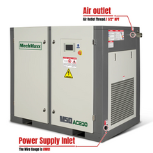 Load image into Gallery viewer, MechMaxx 50HP Rotary Screw Air Compressor - 220 CFM, 116 PSI, 230V 3-Phase | Industrial-Grade