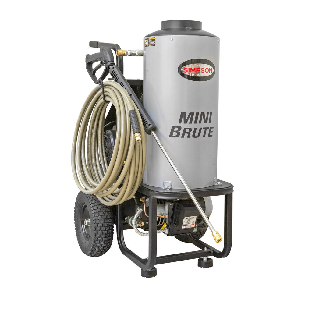 Simpson MB1518 Mini Brute 1500 PSI at 1.8 GPM with Triplex Pump Hot Water Professional Electric Pressure Washer
