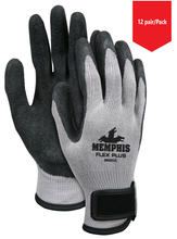 Load image into Gallery viewer, MCR Memphis 9688V FlexPlus 10 Gauge Cotton/Polyester Latex Palm, Adjustable Wrist -12Pr/Pk